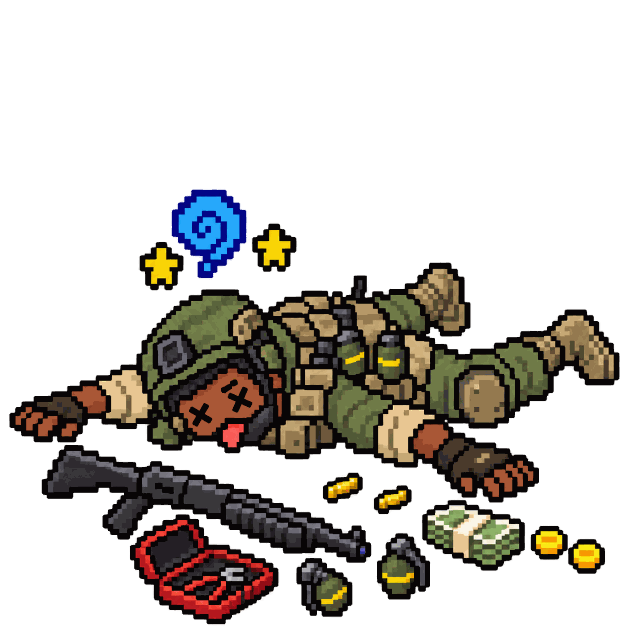 Support CT, boneco de Counter-Strike 2 caído no chão
