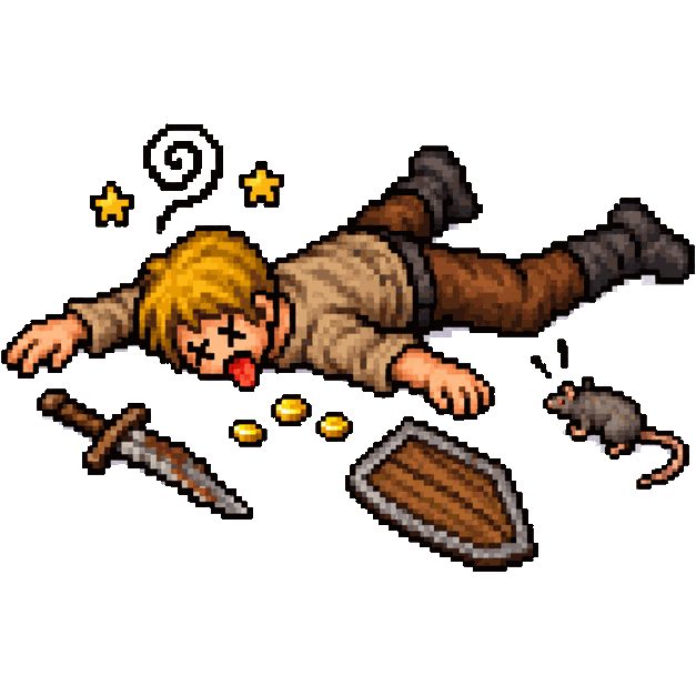 Rookstayer, boneco de Tibia caído no chão