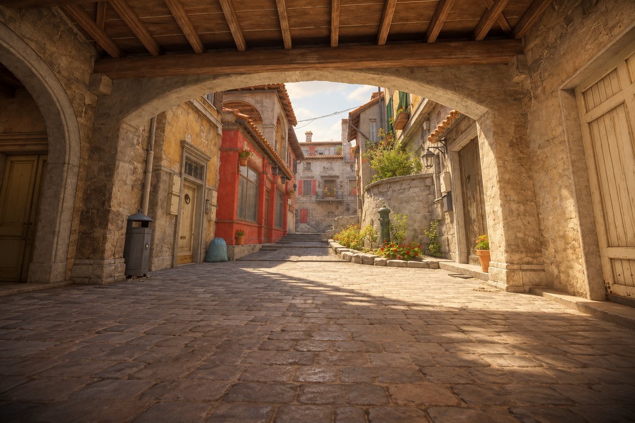 Inferno, mapa de Counter-Strike 2 no fundo da carta de come-piso