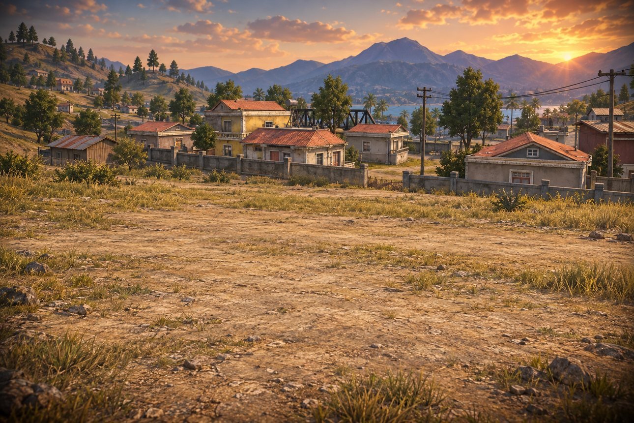Purgatório, mapa de Free Fire no fundo da carta de come-piso