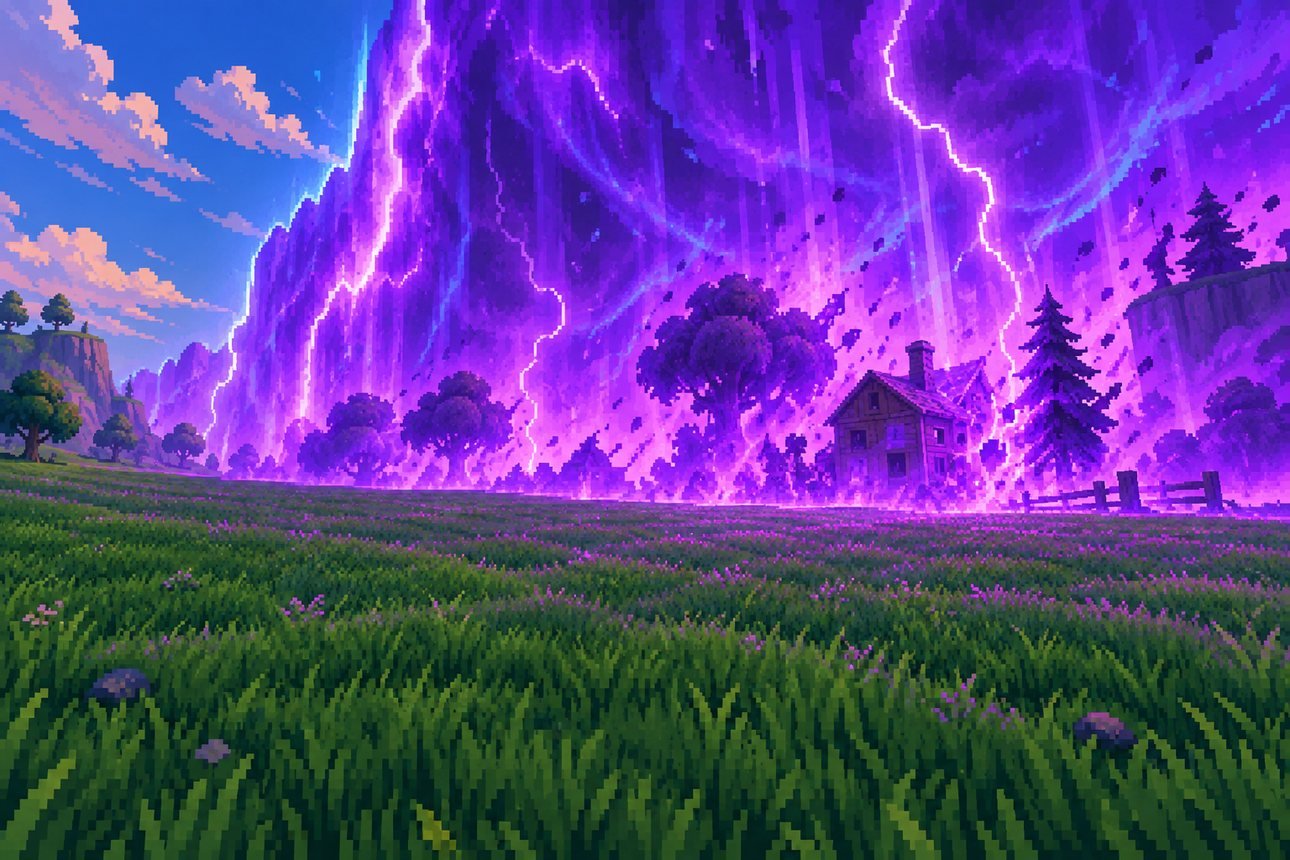 A Tempestade, mapa de Fortnite no fundo da carta de come-piso