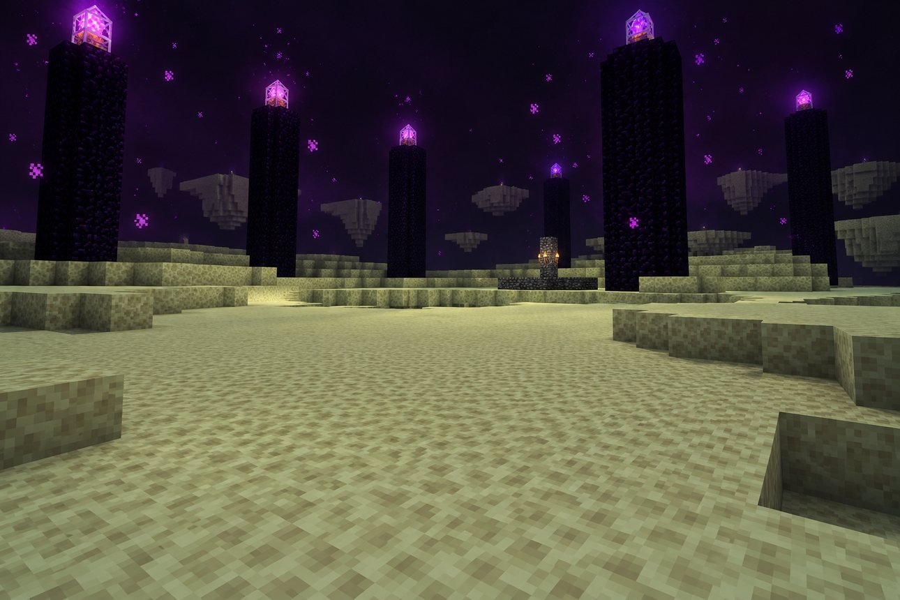 The End, mapa de Minecraft no fundo da carta de come-piso