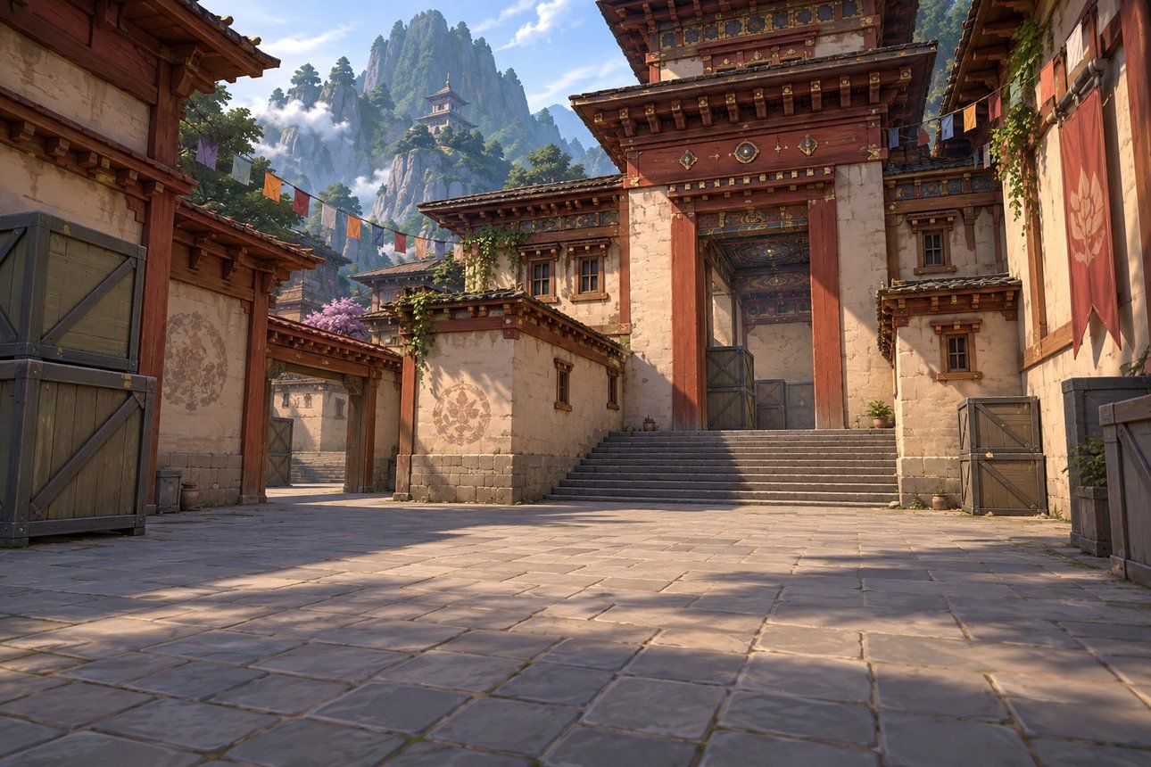 Haven, mapa de Valorant no fundo da carta de come-piso